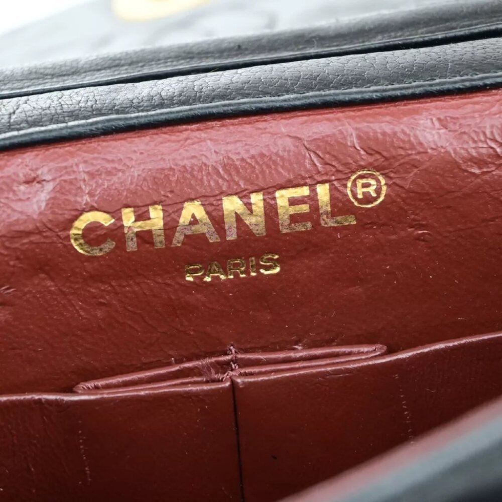 CHANEL PARIS CC Matelasse Chain Mini Shoulder Bag Leather Black Vintage 307RK039 - Picture 9 of 12